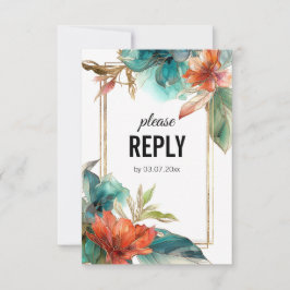 Tarjeta De Confirmación De Asistencia Vertical + petición de canción Hibiscus Serenade P