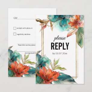 Tarjeta De Confirmación De Asistencia Vertical + petición de canción Hibiscus Serenade P