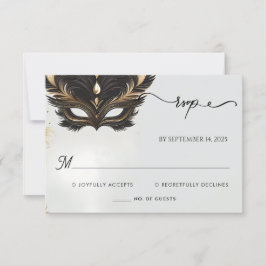 Tarjeta De Confirmación De Asistencia Vestido Código Vrom Vestimenta Masquerade Ball Bod