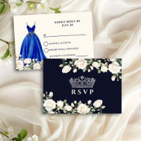 Vestido Princesa y Rosas Real Azul Quinceanera