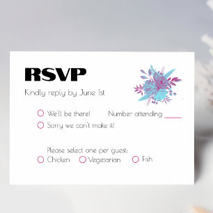 Tarjeta De Confirmación De Asistencia Vibrante Boda floral arcoiris