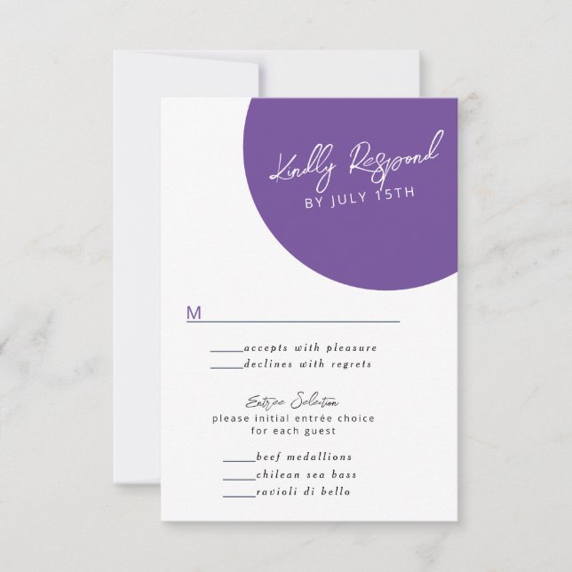 Tarjeta De Confirmación De Asistencia Vibrante Casual Magenta Violeta Amarillo (Anverso)