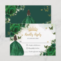 Vibrante princesa floral verde esmeralda Quinceañe