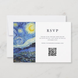 Tarjeta De Confirmación De Asistencia Vincent Van Gogh Starry Night Boda