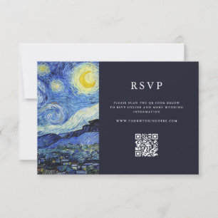 Tarjeta De Confirmación De Asistencia Vincent Van Gogh Starry Night Boda