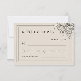 Tarjeta De Confirmación De Asistencia Vineyard Boda Napa Valley California Winery