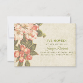 Tarjeta De Confirmación De Asistencia Vintage Apple Blossom Just Moved Card