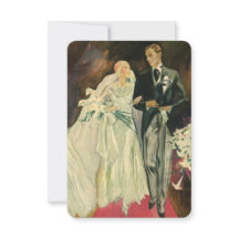 Vintage Art Deco Bride y Groom Newlyweds Boda