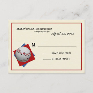 Tarjeta De Confirmación De Asistencia Vintage Baseball Bar Mitzvah Reply
