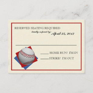 Tarjeta De Confirmación De Asistencia Vintage Baseball Bar Mitzvah Reply