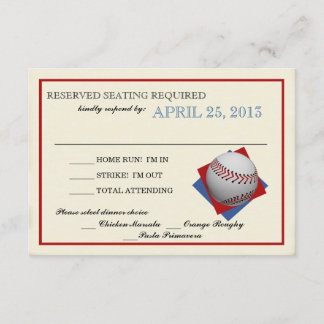 Tarjeta De Confirmación De Asistencia Vintage Baseball Bar Mitzvah Reply