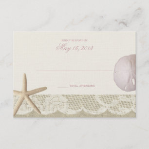 Tarjeta De Confirmación De Asistencia Vintage Beach Ivory Response