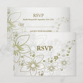 Tarjeta De Confirmación De Asistencia Vintage Floral Greenery Elegant Wedding Party
