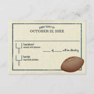 Tarjeta De Confirmación De Asistencia Vintage Football Pass Bar Mitzvah Reply Card
