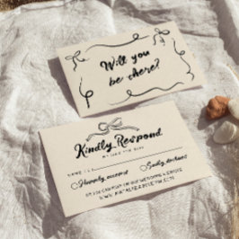 Tarjeta De Confirmación De Asistencia Vintage Hand Escribió Un Boda Único De Vestido Mod