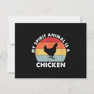 Tarjeta De Confirmación De Asistencia Vintage My Spirit Animal es un pollo
