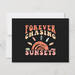 Tarjeta De Confirmación De Asistencia Vintage retro para siempre persiguiendo vacaciones