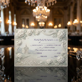 Tarjeta De Confirmación De Asistencia Vintage Romantic Sage Cream Hydrangea