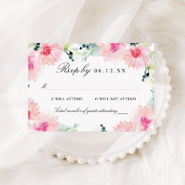 Tarjeta De Confirmación De Asistencia Vintage Rubor Spring Floral Watercolor Boda