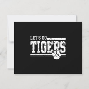 Tarjeta De Confirmación De Asistencia Vintage Tigers School Sports Name Retro