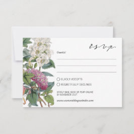 Tarjeta De Confirmación De Asistencia Vintage Watercolor Floral Art Boda