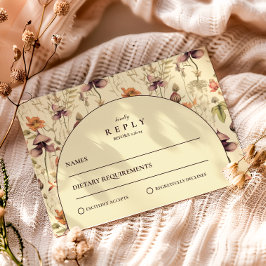 Tarjeta De Confirmación De Asistencia Vintage Wildflower Arch Elegant Wedding