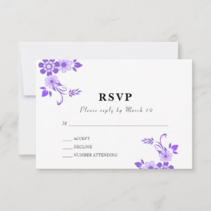 Tarjeta De Confirmación De Asistencia Violeta floral
