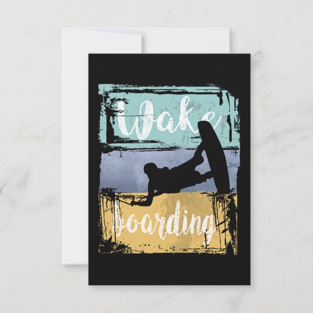 Tarjeta De Confirmación De Asistencia Wakeboarding Retro Wakeboarder (Anverso)