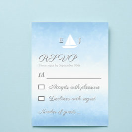 Tarjeta De Confirmación De Asistencia Water Meets Sky Watercolor Wedding