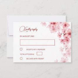 Tarjeta De Confirmación De Asistencia Watercolor Cherry Blossom  Wedding