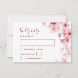 Tarjeta De Confirmación De Asistencia Watercolor Cherry Blossom  Wedding