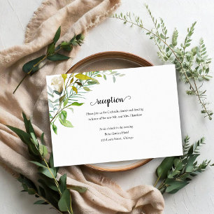 Tarjeta De Confirmación De Asistencia Watercolor Elegante Verdor Acogida de Boda