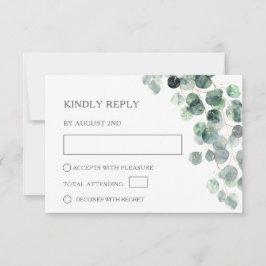 Tarjeta De Confirmación De Asistencia Watercolor Eucalyptus Leaves Wedding