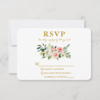 Watercolor rosa Rubor Floral Elegante Gold