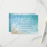 Watercolor Starfish Elegant Beach Wedding