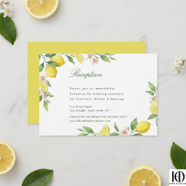 Tarjeta De Confirmación De Asistencia Watercolor Wreath Mediterranean Citrus Wedding