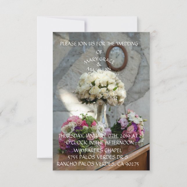TARJETA DE CONFIRMACIÓN DE ASISTENCIA WAYFARERS CHAPEL WEDDING INVITATION (Anverso)