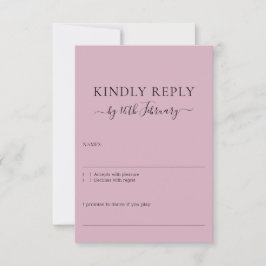 Tarjeta De Confirmación De Asistencia Wedding Blush Pink Signature Kindly Reply