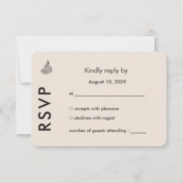 Tarjeta De Confirmación De Asistencia Wedding Peacock Botanical | Couture Response Art