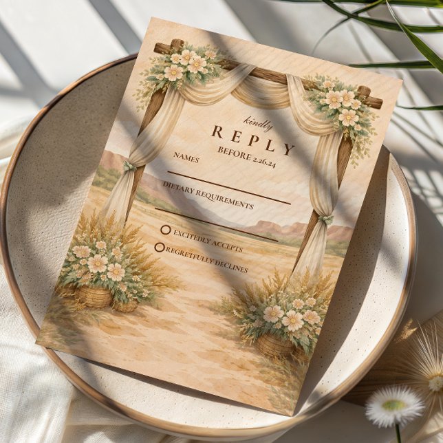 Tarjeta De Confirmación De Asistencia Western Desert Arch Wedding (Subido por el creador)