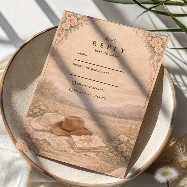 Tarjeta De Confirmación De Asistencia Western Meadow Keepsake Wedding (Subido por el creador)