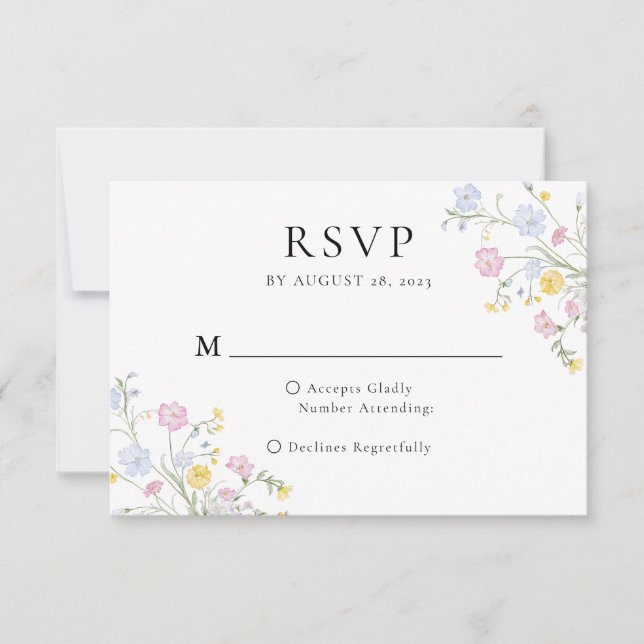 Tarjeta De Confirmación De Asistencia Whimsical Elegant Rococo Floral Crest Wedding (Anverso)