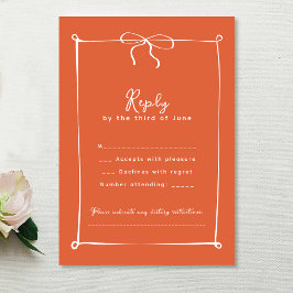 Tarjeta De Confirmación De Asistencia Whimsical Italiano Sunset con Boda White Bow