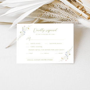 Tarjeta De Confirmación De Asistencia Whimsical Pastel Wildflower Boda