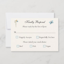 Tarjeta De Confirmación De Asistencia Whimsical Wildflowers Meadow Wedding