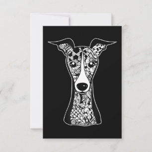 Tarjeta De Confirmación De Asistencia Whippet Lover Arte gráfico italiano de Greyhound