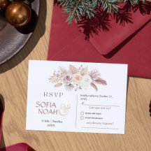 White & Beige Watercolor Floral Minimal Wedding