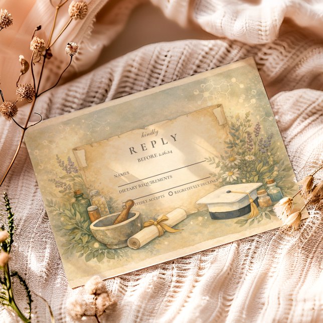 Tarjeta De Confirmación De Asistencia White Coat Pharmacy Graduation (Subido por el creador)