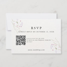 Tarjeta De Confirmación De Asistencia White Minimalist watercolor flowers wedding