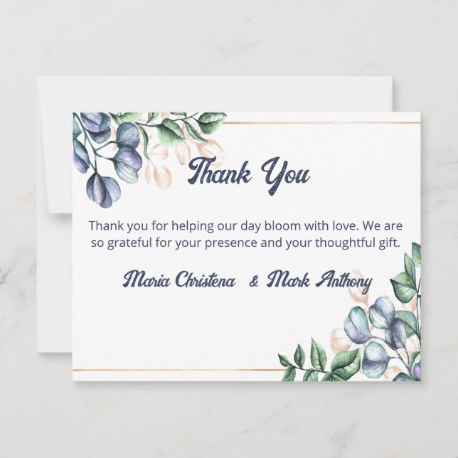 Tarjeta De Confirmación De Asistencia Wildflower Harmony Wedding Thank You Card (Anverso)